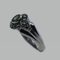 Ring Silber 925 Peridot Markasit handgefasst