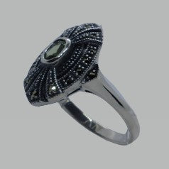 Ring Silber 925 Peridot Markasit handgefasst